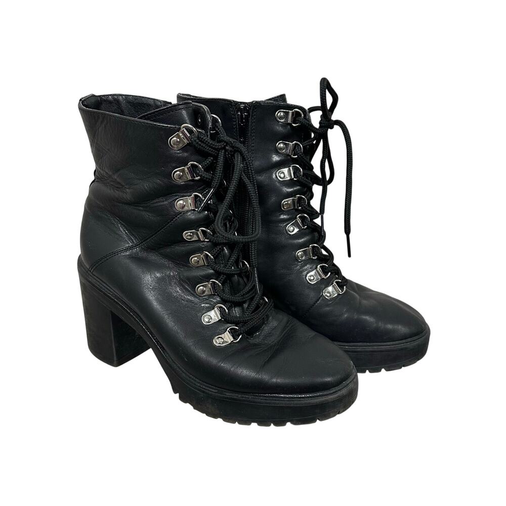 Steve Madden Richie Combat Boots Women’s 9 Black Leather Platform Lug 🖤
